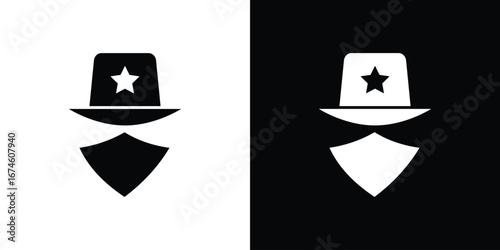 Cowboy icon. filled flat sign for mobile concept and web