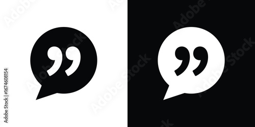 Comment quote icon. filled flat sign for mobile concept and web