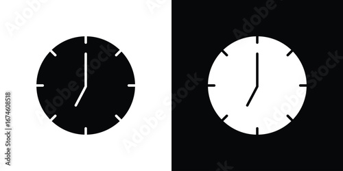 Clock seven icon. filled flat sign for mobile concept and web