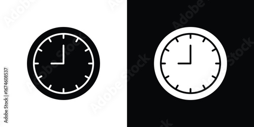 Clock nine icon. filled flat sign for mobile concept and web