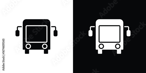 Bus icon. filled flat sign for mobile concept and web
