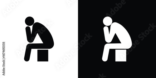 Anxiety or stress icon. filled flat sign for mobile concept and web