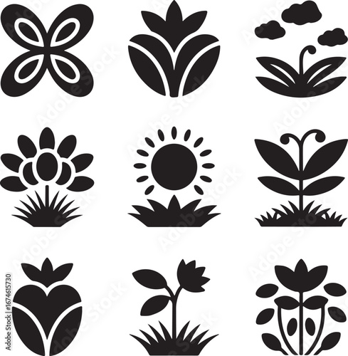 Abstract geometric pattern with vibrant color accents and a striking silhouette design