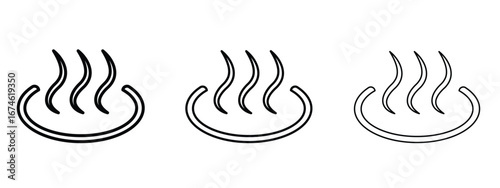 Onsen icon in linear versions. Editable line