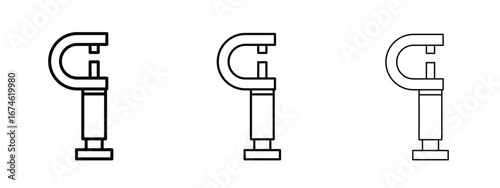 Micrometer icon in linear versions. Editable line