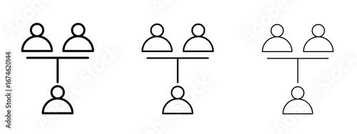 Mediator icon in linear versions. Editable line