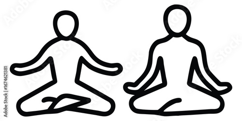 Woman silhouette meditating in a yoga lotus pose for peace and relaxation