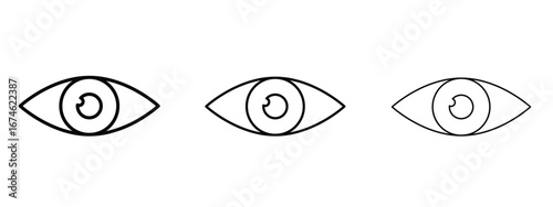 Eye icon in linear versions. Editable line