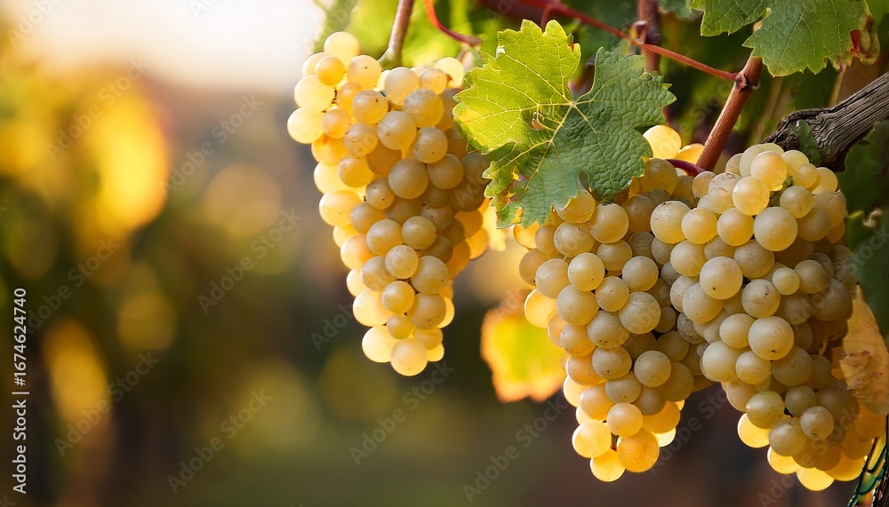 Fototapeta premium ripe chardonnay grapes on vine