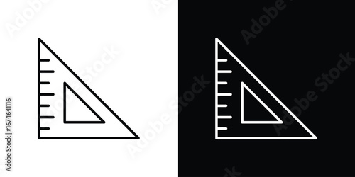 Triangle ruler icon logo. symbol vector set.