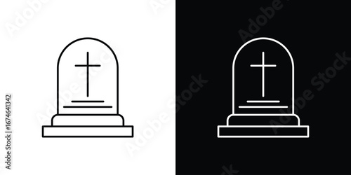 Tombstone icon logo. symbol vector set.