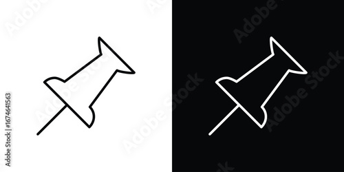 Thumbtack icon logo. symbol vector set.