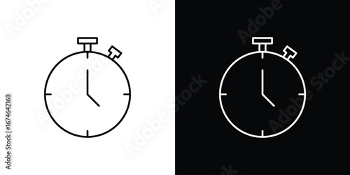 Stopwatch icon logo. symbol vector set.