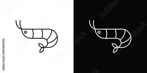 Shrimp icon logo. symbol vector set.