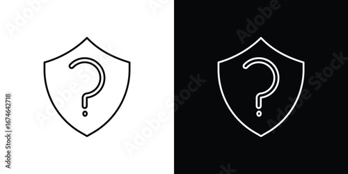 Shield interrogation icon logo. symbol vector set.