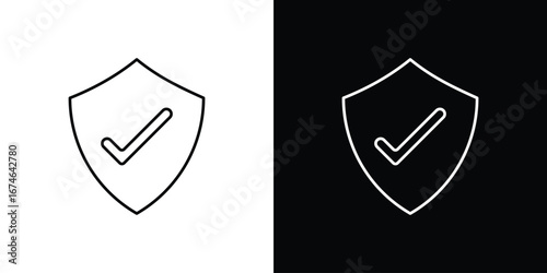 Shield check icon logo. symbol vector set.