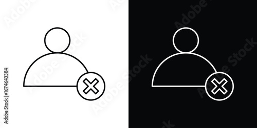 Remove user icon logo. symbol vector set.