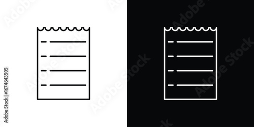 Receipt icon logo. symbol vector set.