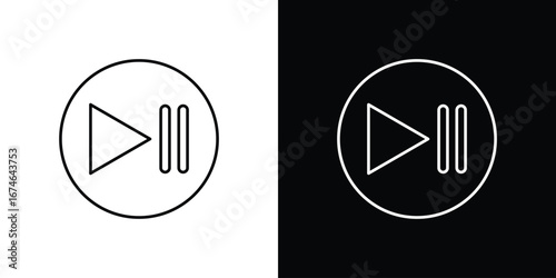 Play pause icon logo. symbol vector set.