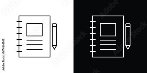 Notebook icon logo. symbol vector set.
