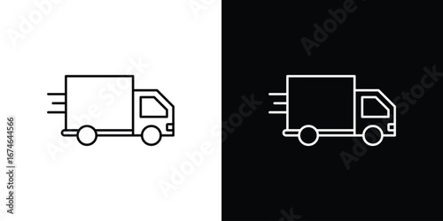Moving truck icon logo. symbol vector set.