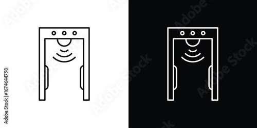 Metal detector icon logo. symbol vector set.