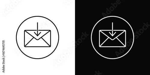 Inbox icon logo. symbol vector set.