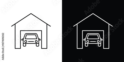 Garage car icon logo. symbol vector set.