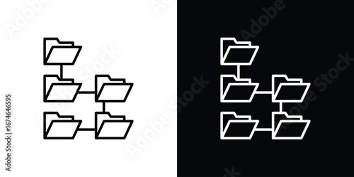 Folder tree icon logo. symbol vector set.