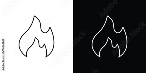 Flame icon logo. symbol vector set.