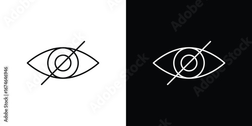 Eye crossed icon logo. symbol vector set.