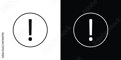 Exclamation interface icon logo. symbol vector set.