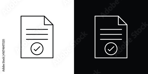 Document accept icon logo. symbol vector set.
