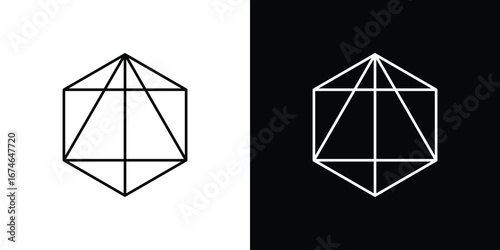Dice d20 icon logo. symbol vector set.