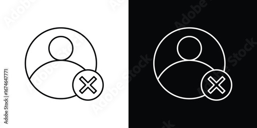Delete user icon logo. symbol vector set.