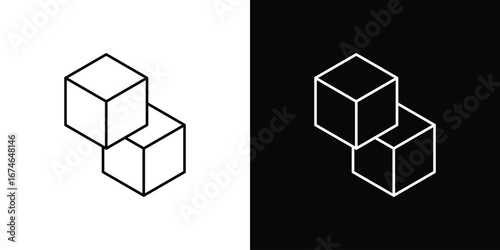 Cube icon logo. symbol vector set.