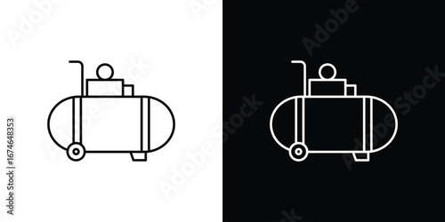 Compressor icon logo. symbol vector set.