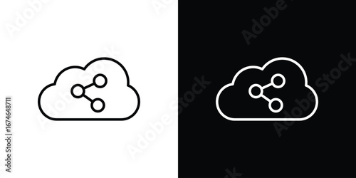 Cloud share icon logo. symbol vector set.