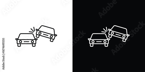 Car crash icon logo. symbol vector set.