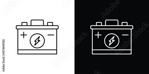 Car battery icon logo. symbol vector set.