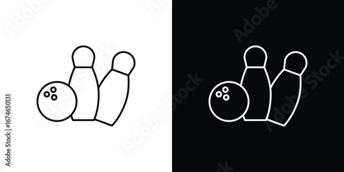 Bowling icon logo. symbol vector set.