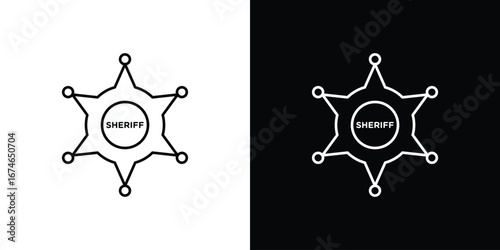 Badge Sheriff icon logo. symbol vector set.