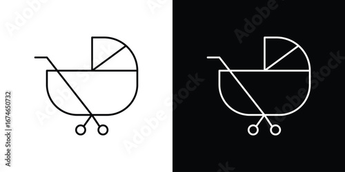 Baby carriage icon logo. symbol vector set.