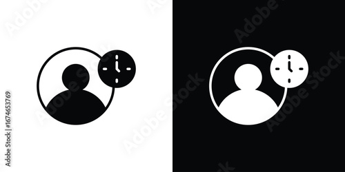 User time icon. filled flat sign for mobile concept and web