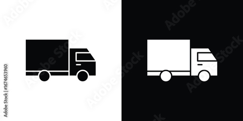 Truck icon. filled flat sign for mobile concept and web