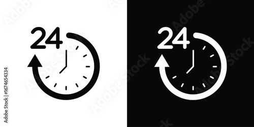 Time twenty four icon. filled flat sign for mobile concept and web
