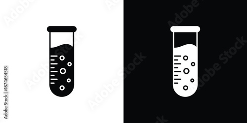 Test tube icon. filled flat sign for mobile concept and web