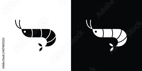 Shrimp icon. filled flat sign for mobile concept and web