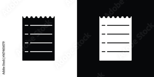 Receipt icon. filled flat sign for mobile concept and web