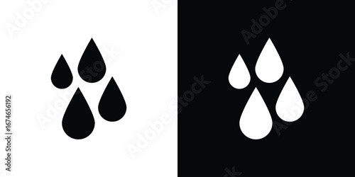 Raindrops icon. filled flat sign for mobile concept and web